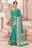 blue banarasi saree