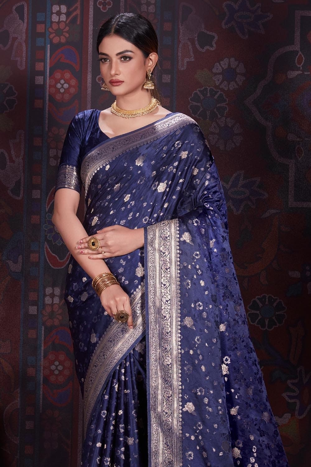 Space Blue Banarasi Saree