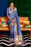 Banarasi Saree Steel Blue Banarasi Saree saree online