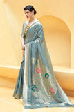 Stylish blue Banarasi brocade silk Saree - Buy online on Karagiri - Free shipping to USA
