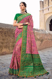 pink banarasi saree