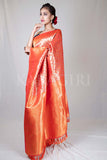 orange banarasi saree