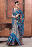 blue banarasi saree