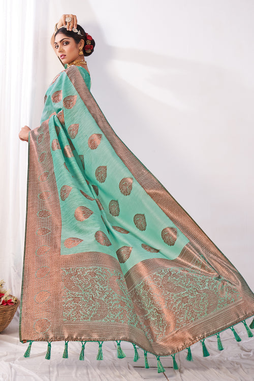 blue banarasi saree