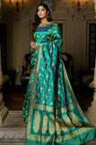 blue banarasi saree