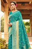 blue banarasi saree