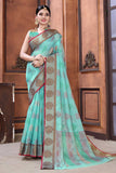 blue banarasi saree