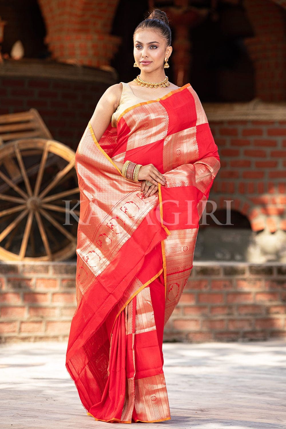 Banarasi Saree Vivid Red Banarasi Saree saree online