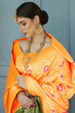 Yellow woven banarasi brocade Saree - Buy online on Karagiri - Free shipping to USA