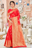 red banarasi saree