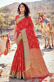 red banarasi saree