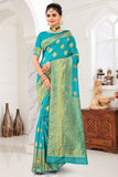 blue banarasi saree