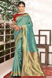 blue banarasi saree