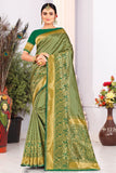 green banarasi saree