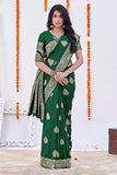 green banarasi saree