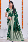 green banarasi saree