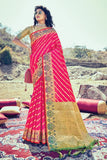 pink banarasi saree