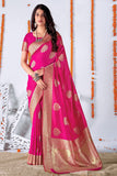 pink banarasi silk saree