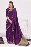 purple banarasi saree