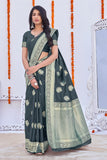 grey banarasi saree