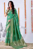 green banarasi saree