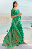 green banarasi saree