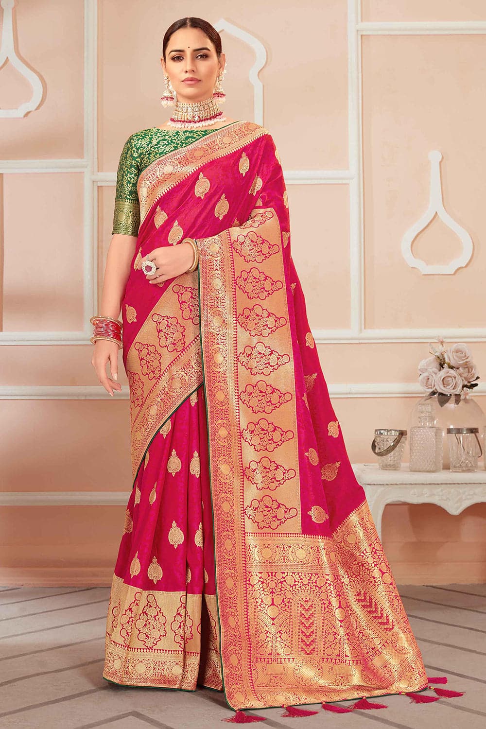 Buy Red Banarasi Saree online-Karagiri – Karagiri Global