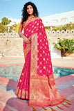 pink banarasi saree