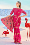 pink banarasi saree