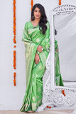 green banarasi saree