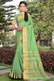 green banarasi saree