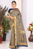 blue banarasi saree