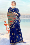 blue banarasi saree