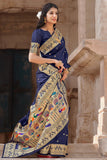 blue banarasi saree