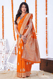 orange saree