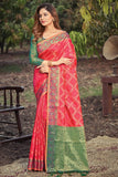 pink banarasi saree