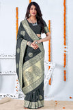 grey banarasi saree