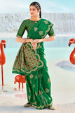 green banarasi saree