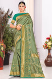 teal blue banarasi saree