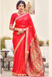 red banarasi saree