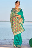 green banarasi saree