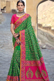 green  banarasi saree