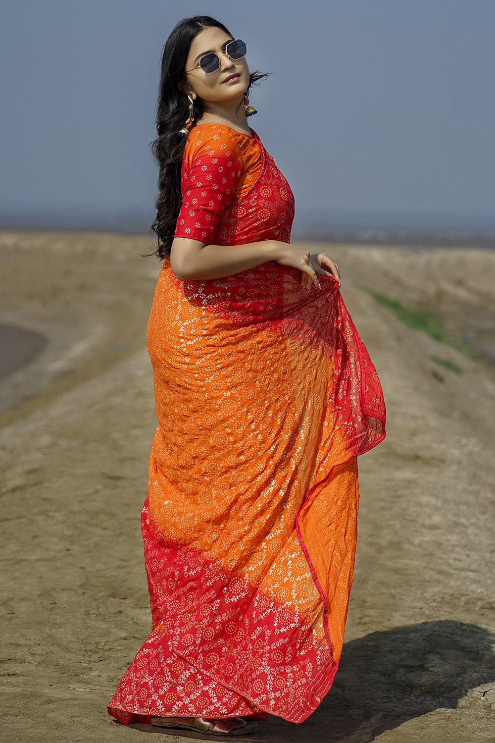 bandhani saree