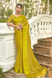 green brasso saree