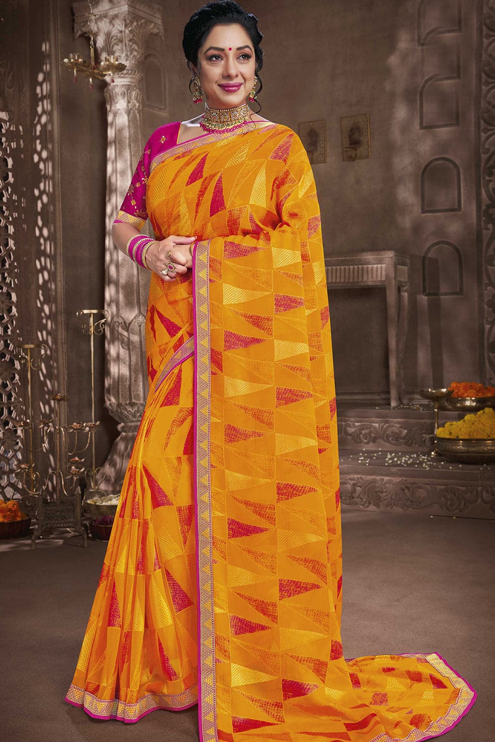 YELLOW Chiffon brasso saree for women new collection 2022 collection2022  under 500 TO 1000 combo Chiffon
