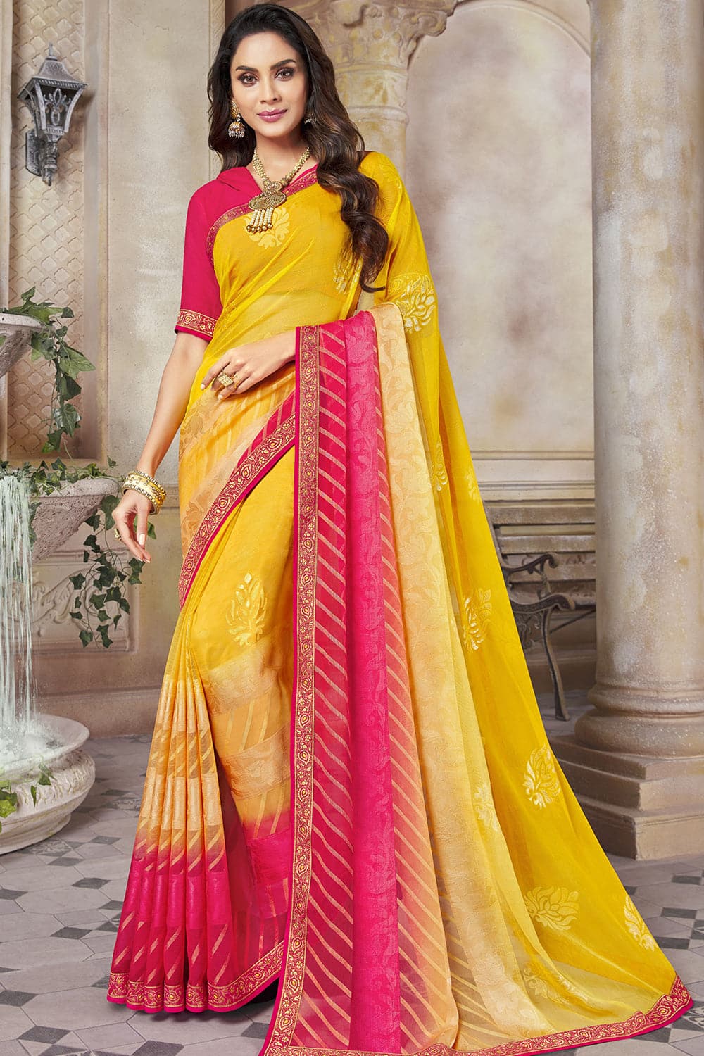 yellow saree