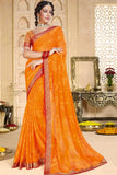 orange brasso saree