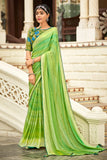 green brasso saree