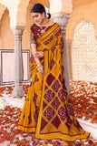 yellow brasso saree