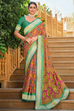 pink patola saree